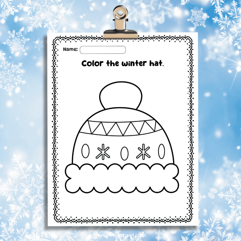 Free Printable Winter Hat Coloring - AA1wOBfY.img