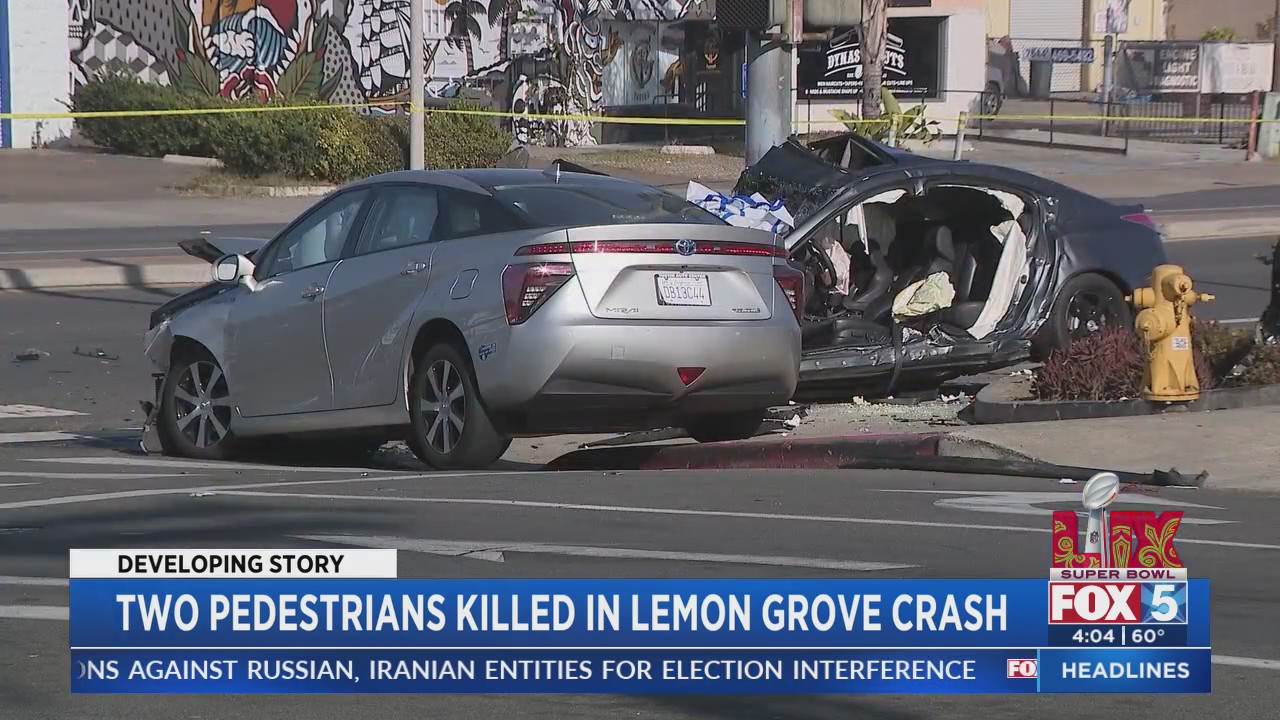 Two pedestrians dead after crash in Lemon Grove on New Year's Day