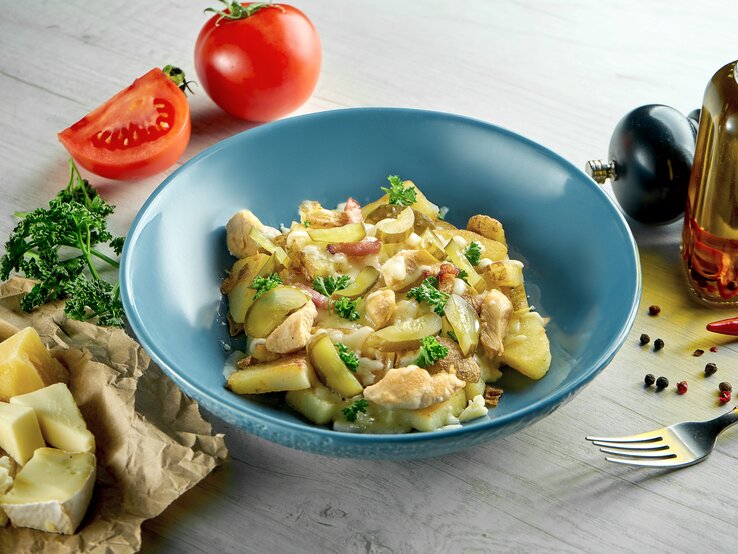 Raclette-Restepfanne: Fix gemacht mit Kartoffeln und Gurken
