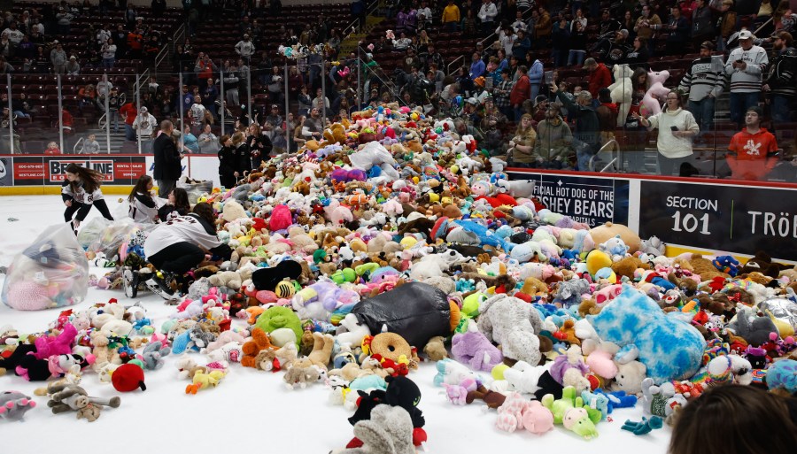 Teddy Bear toss happening tonight at GIANT Center