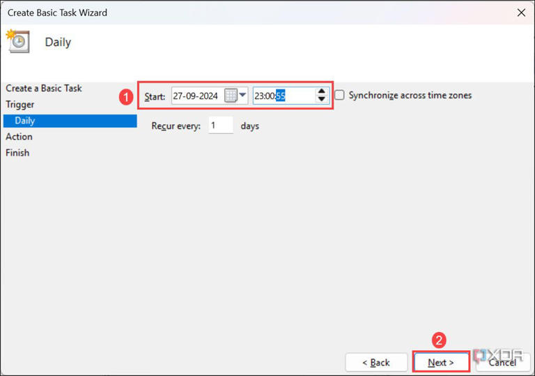 Set the time to schedule Shut Down