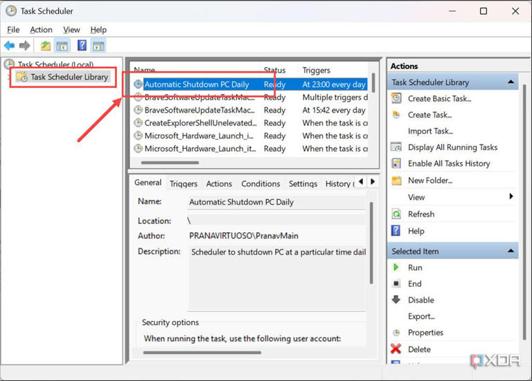 Screenshot of Automatic Shutdown scheduler