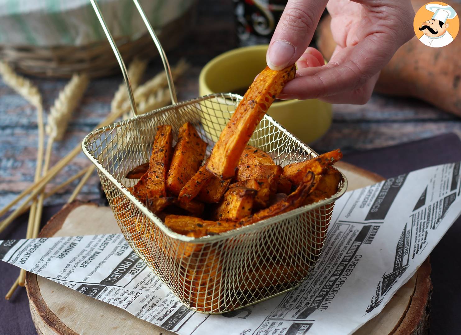 Süßkartoffelchips im air fryer, für ein knusprig-moosiges ergebnis!