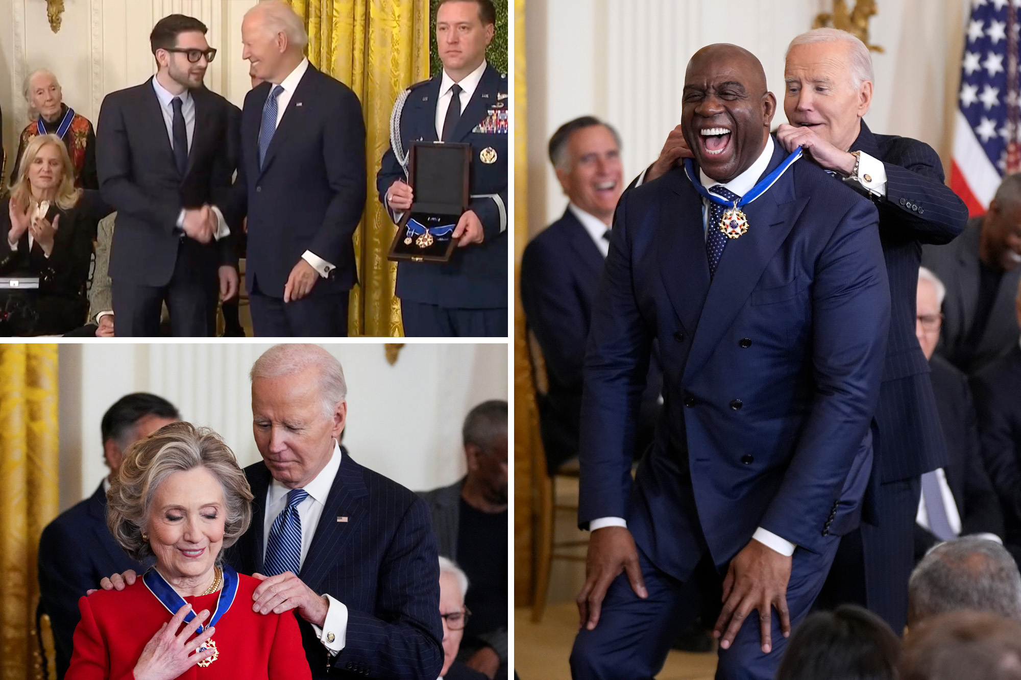 Biden honors Dem donor Soros, Hillary Clinton with Presidential