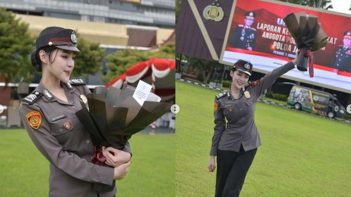 Polwan Eby Feronica viral mirip artis Korea. (TikTok)