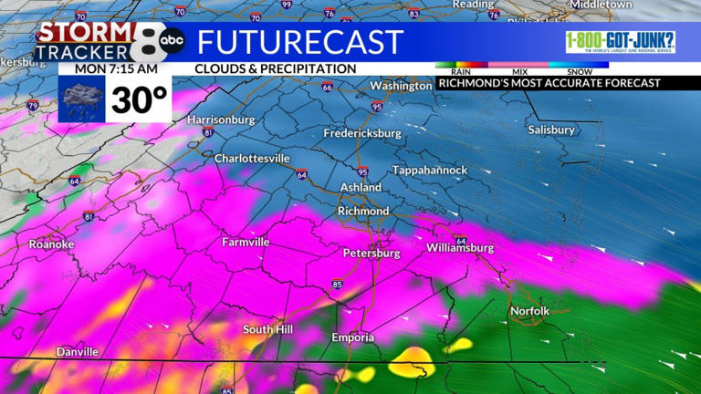 Powerful winter storm expected to bring snow to parts of Central Virginia