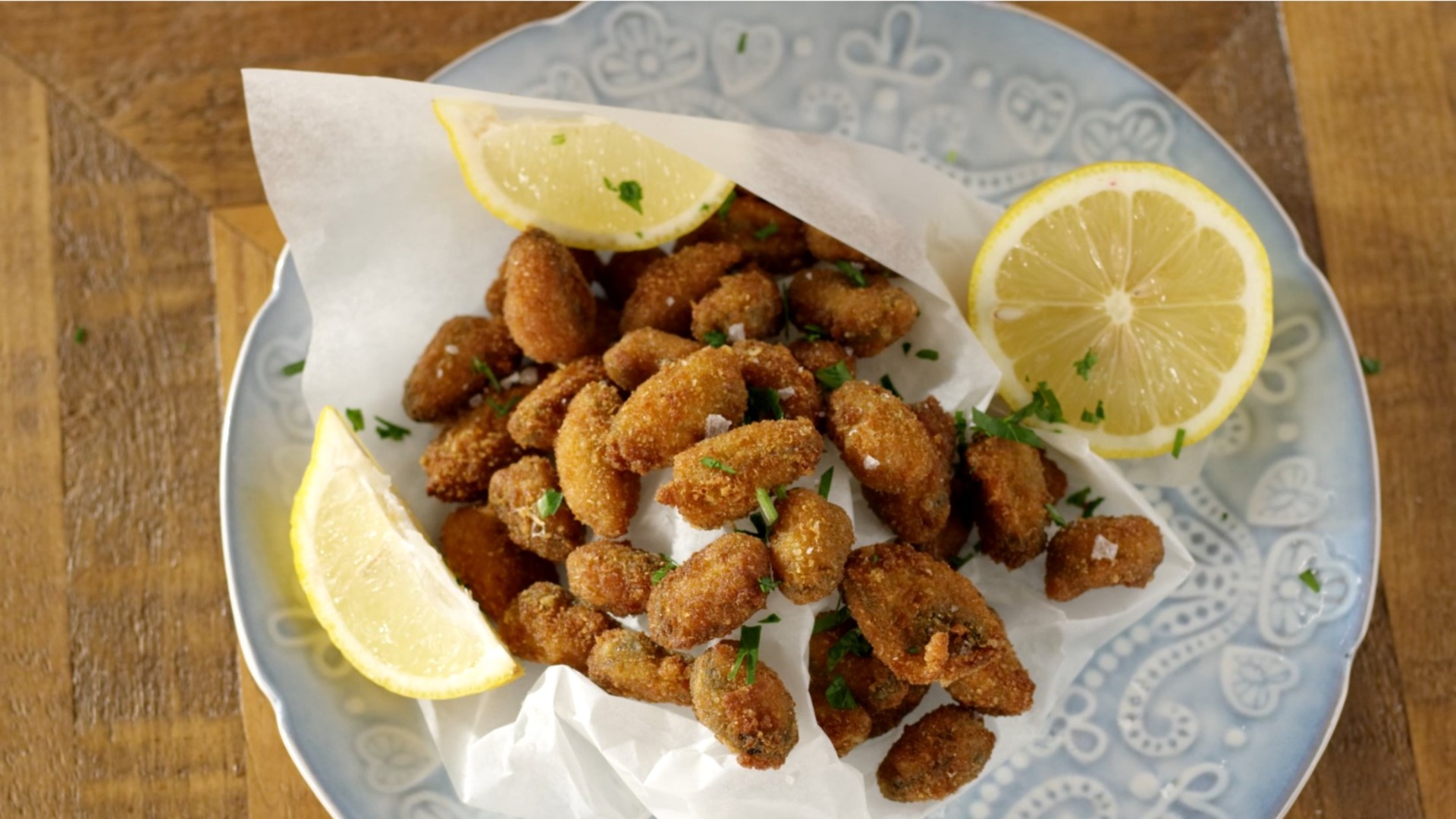 Gebratene Muscheln Ein knuspriger Meeresfrüchtegenuss