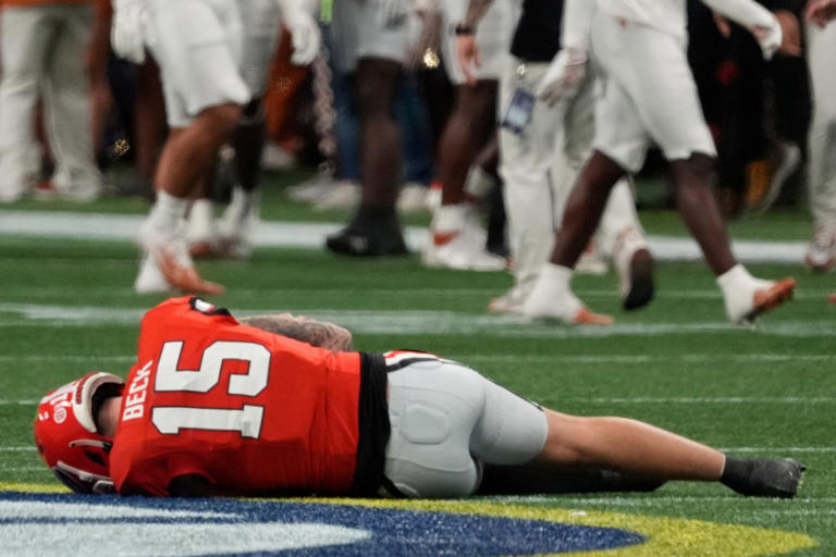 Carson Beck was injured during Georgia’s win against Texas in the SEC championship game on Dec. 7. Joshua L. Jones / USA TODAY NETWORK via Imagn Images