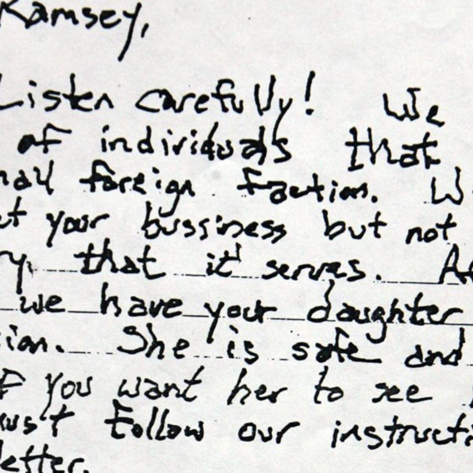 JonBenét Ramsey murder The ransom note and other evidence