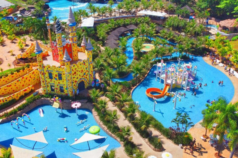 Vista do Thermas Water Park, em São Pedro (SP)