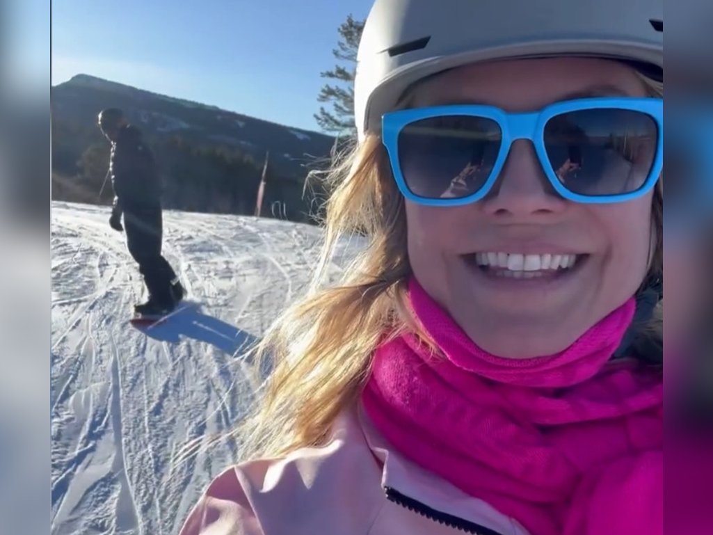 Heidi Klum rast mit Familie die Skipiste runter