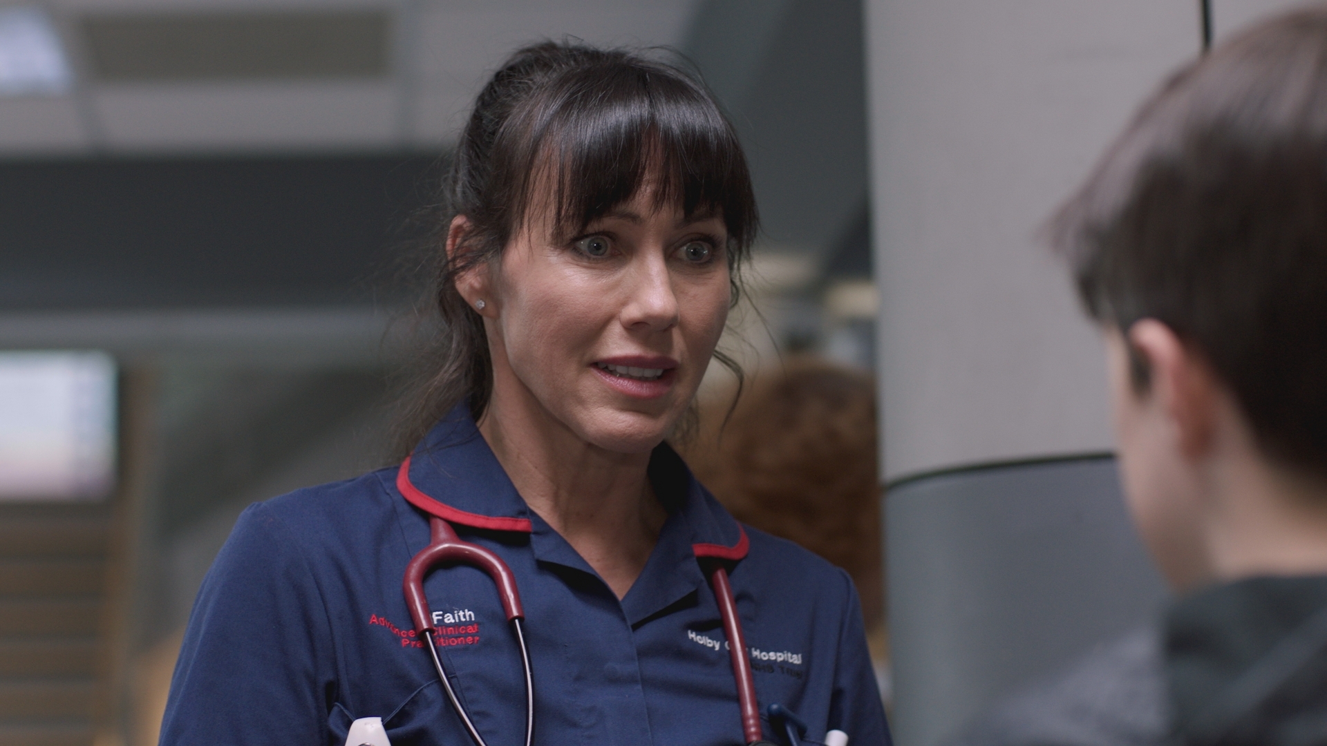 Faith is on tenterhooks as Luka's future hangs in the balance. (Image credit: BBC Studios. )