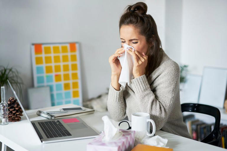 Some 14% of workers reported catching a contagious bug like the flu in the office