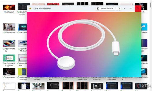 Screensot showing Powertoys peek's preview