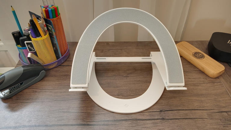 The Curve Flex is an adjustable lightweight laptop stand for people on the go. (Image credit: Erlingur Einarsson)