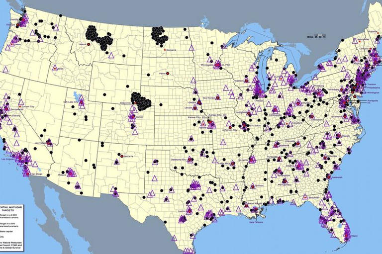 Chilling nuclear map shows us regions most likely to be targeted in