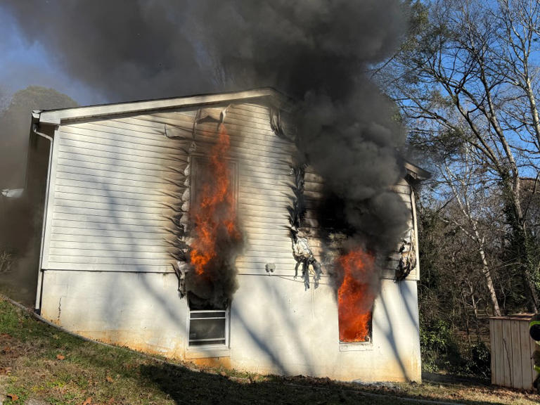 Knoxville Fire Department Extinguishes A House Fire On Jacksboro Pike