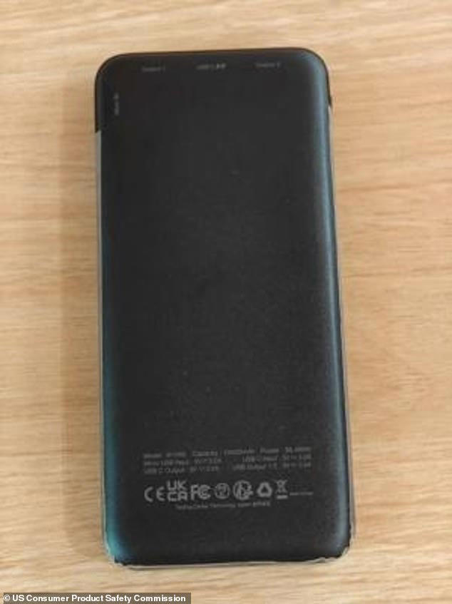 In four cases, this exploding power bank, a Charmast model W1056 (above), even directly injured customers — causing 'burns or blisters,' according to the recall notice posted by the US CPSC. 'They were sold in black, blue, green, mint, pink and white colors,' the CPSC recall said