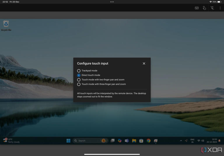 Use touch screen like trackpad