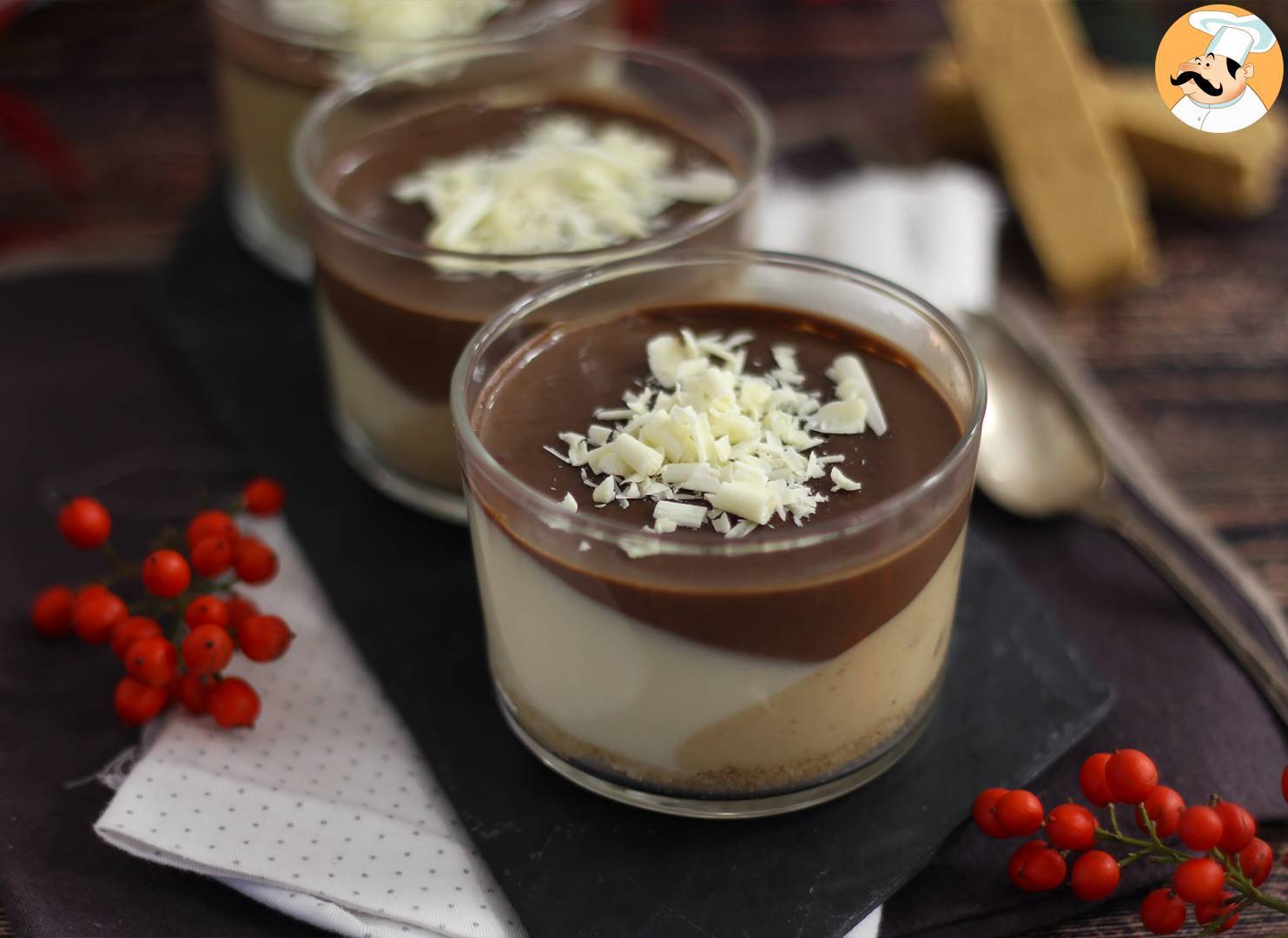 Törtchen aus schokolade und nougat. einfaches rezept