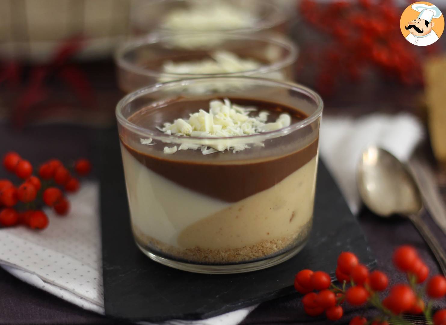 Törtchen aus schokolade und nougat. einfaches rezept