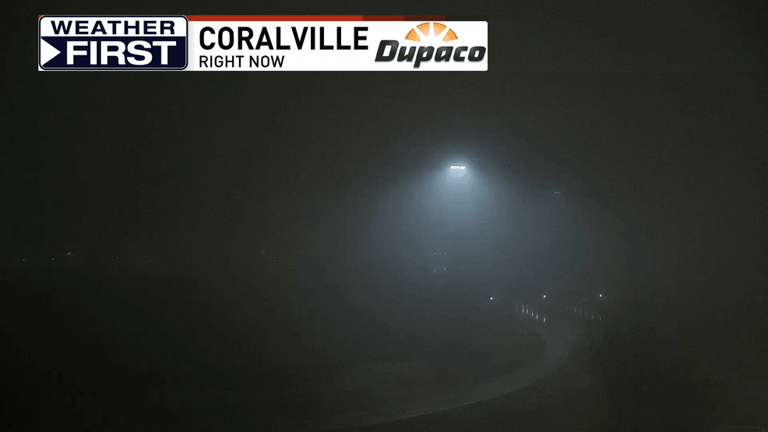Dense fog reducing visibility across eastern Iowa freezing drizzle