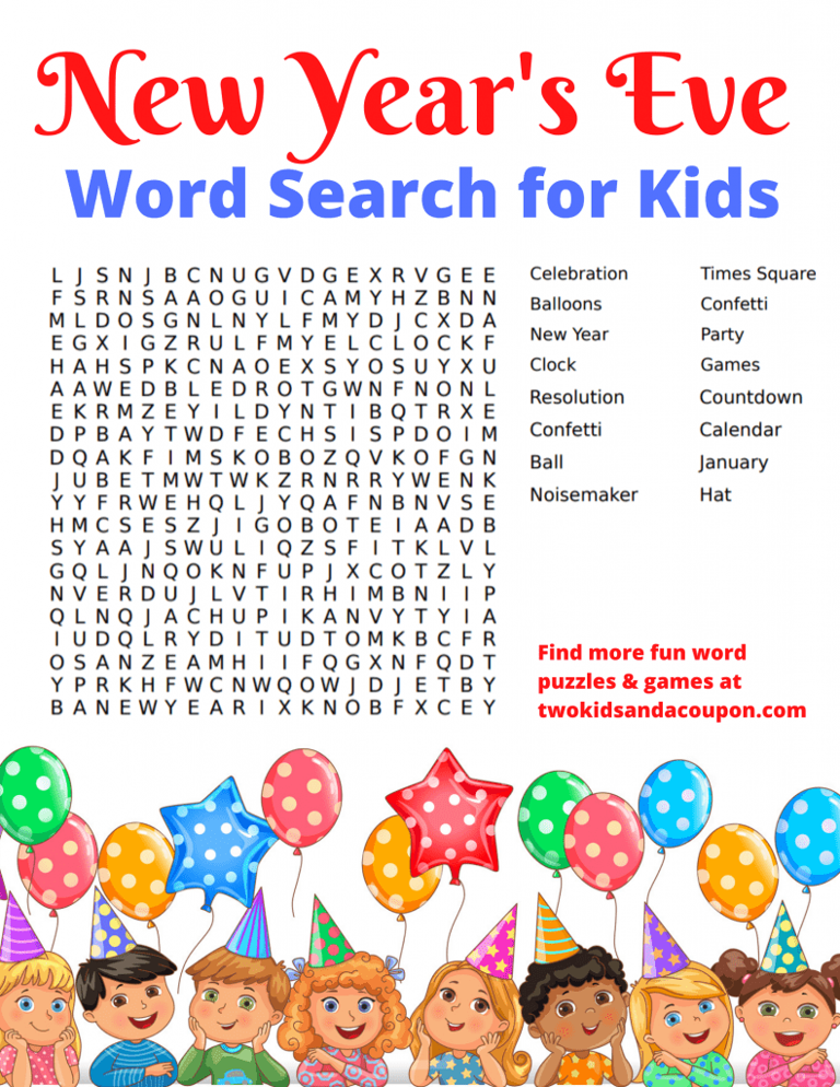 Free Happy New Year Word Search for New Year Word Search Free Printable