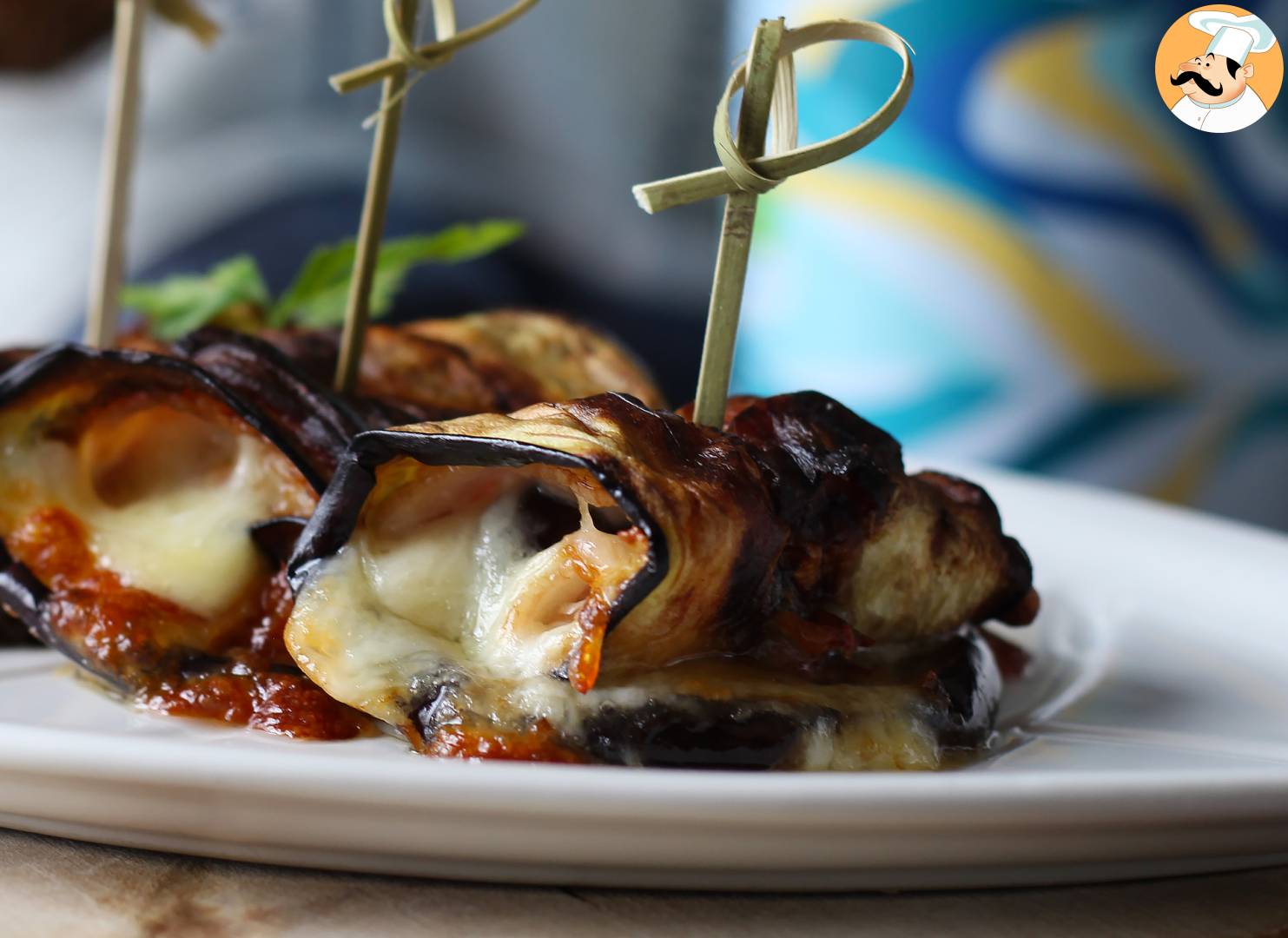 Auberginenröllchen in der heißluftfritteuse