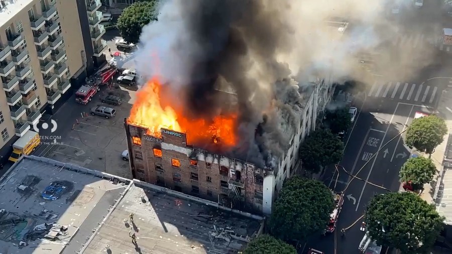 ‘Morrison Hotel’ made famous by The Doors goes up in flames in L.A.