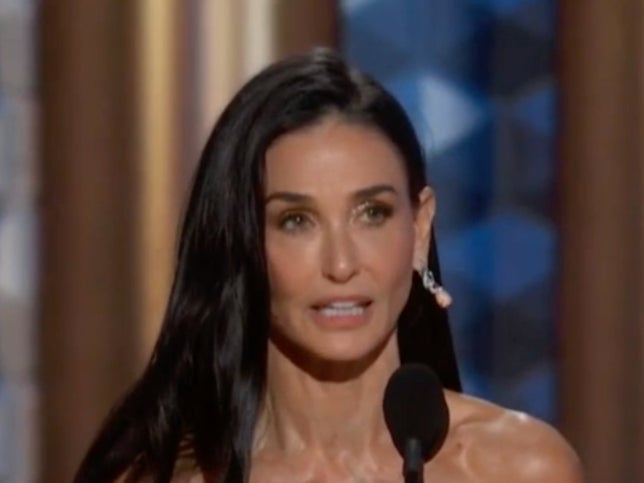 Demi Moore wins at the 2025 Golden Globes (YouTube)