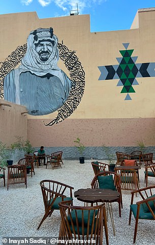 A cafe in the Alsamhania neighbourhood, a historic district in Diriyah