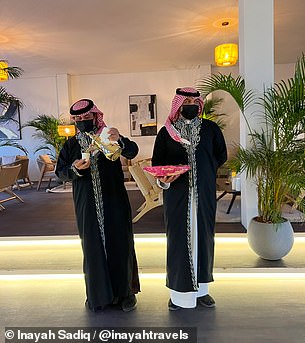 Pictured above are traditional Saudi men serving Arabic coffee