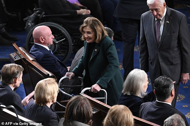 Nancy Pelosi uses walker on the House floor after hip replacement