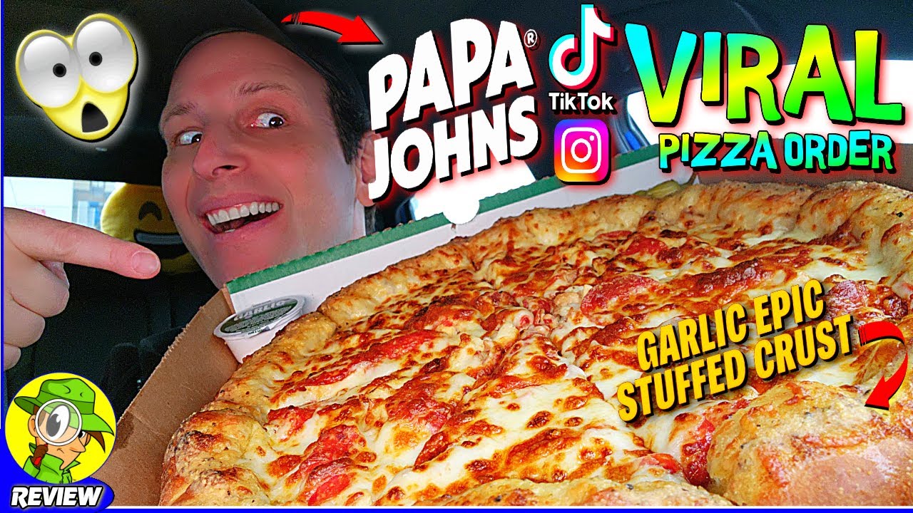 Trying the VIRAL TikTok® Pizza from Papa John's EPIC Stuffed Crust