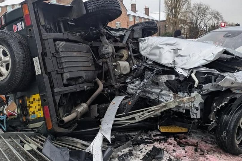 Woman arrested on suspicion of drink driving after Land Rover overturns