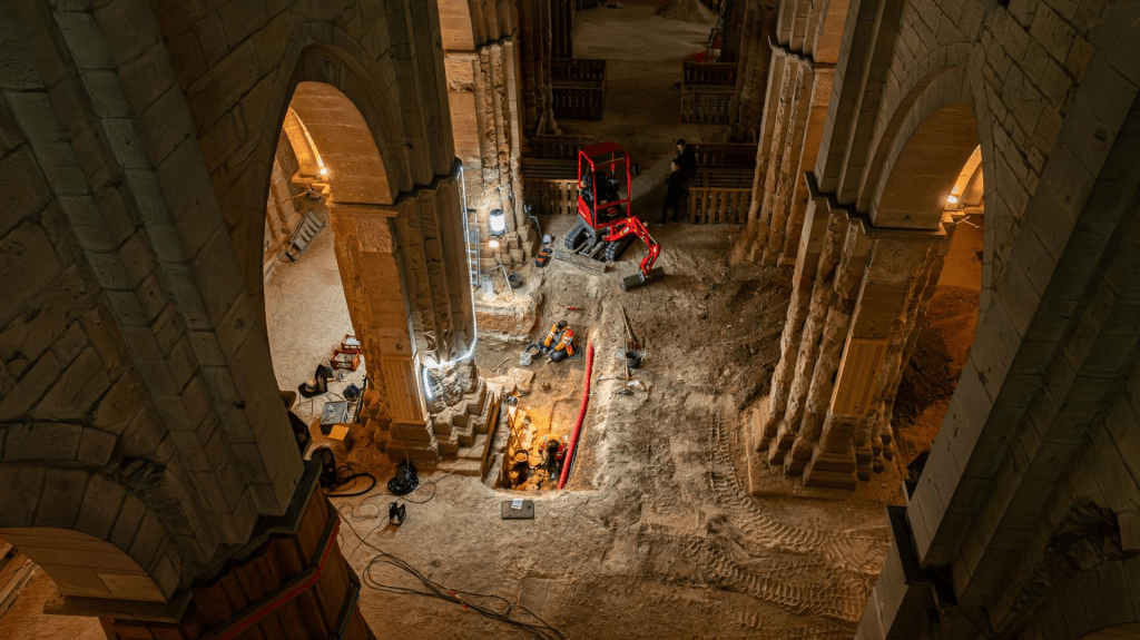 Workers accidentally discover hidden church staircase leading to 400-year-old vault