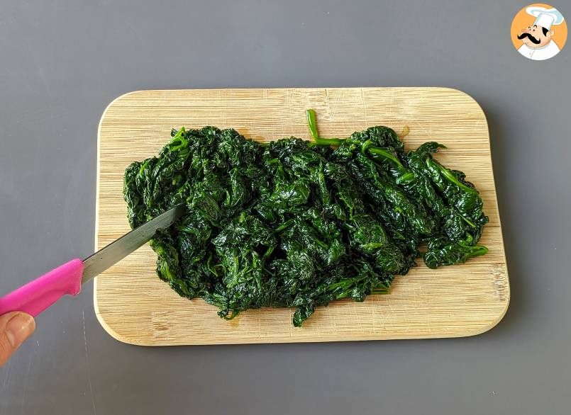 Spinat-omelett, der einfache und schmackhafte vegetarische zweite gang