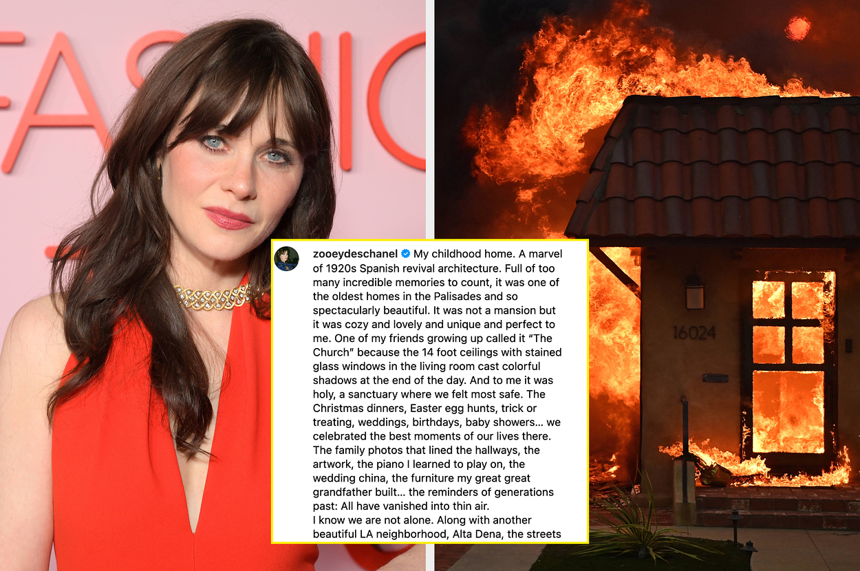 Zooey Deschanel Just Shared Heartbreaking SideBySide Photos Of Her(00)
