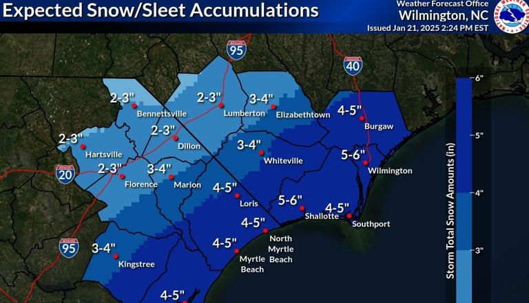 Heavy snow falling, blizzard and 8 inches forecast at Outer Banks; 5 ...