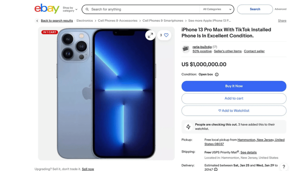 iPhones with TikTok Installed Listed for Thousands on eBay, Some Asking(02)