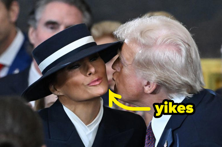 Everyone Is Talking About Trump's Awkward Kiss With Melania, And Oh Boy