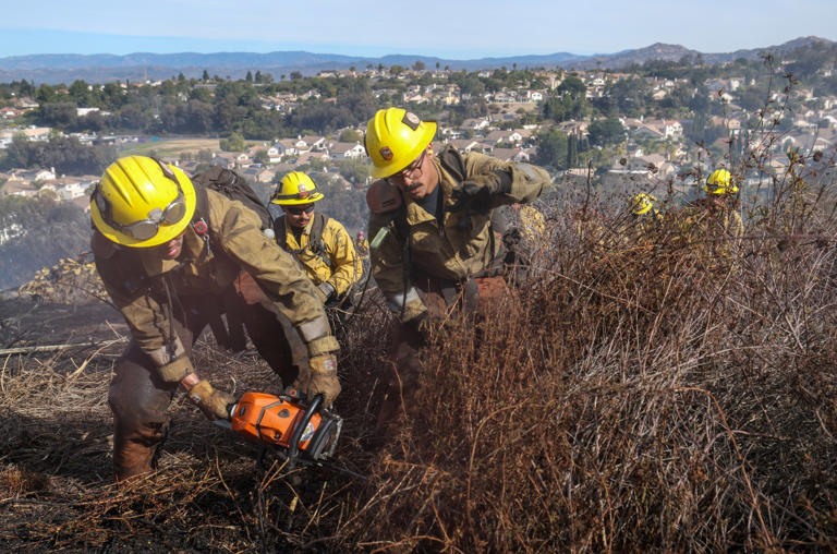 Crews quickly douse Rancho Bernardo fire that led hundreds to flee homes