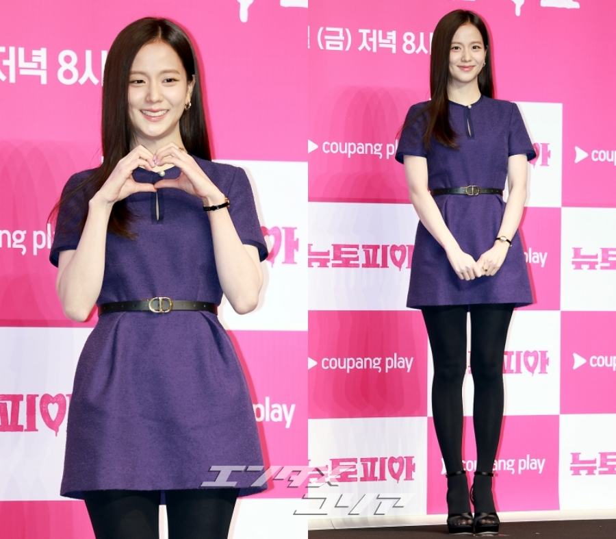 BLACKPINKジス、『ニュートピア』制作発表会で披露した紫のミニ