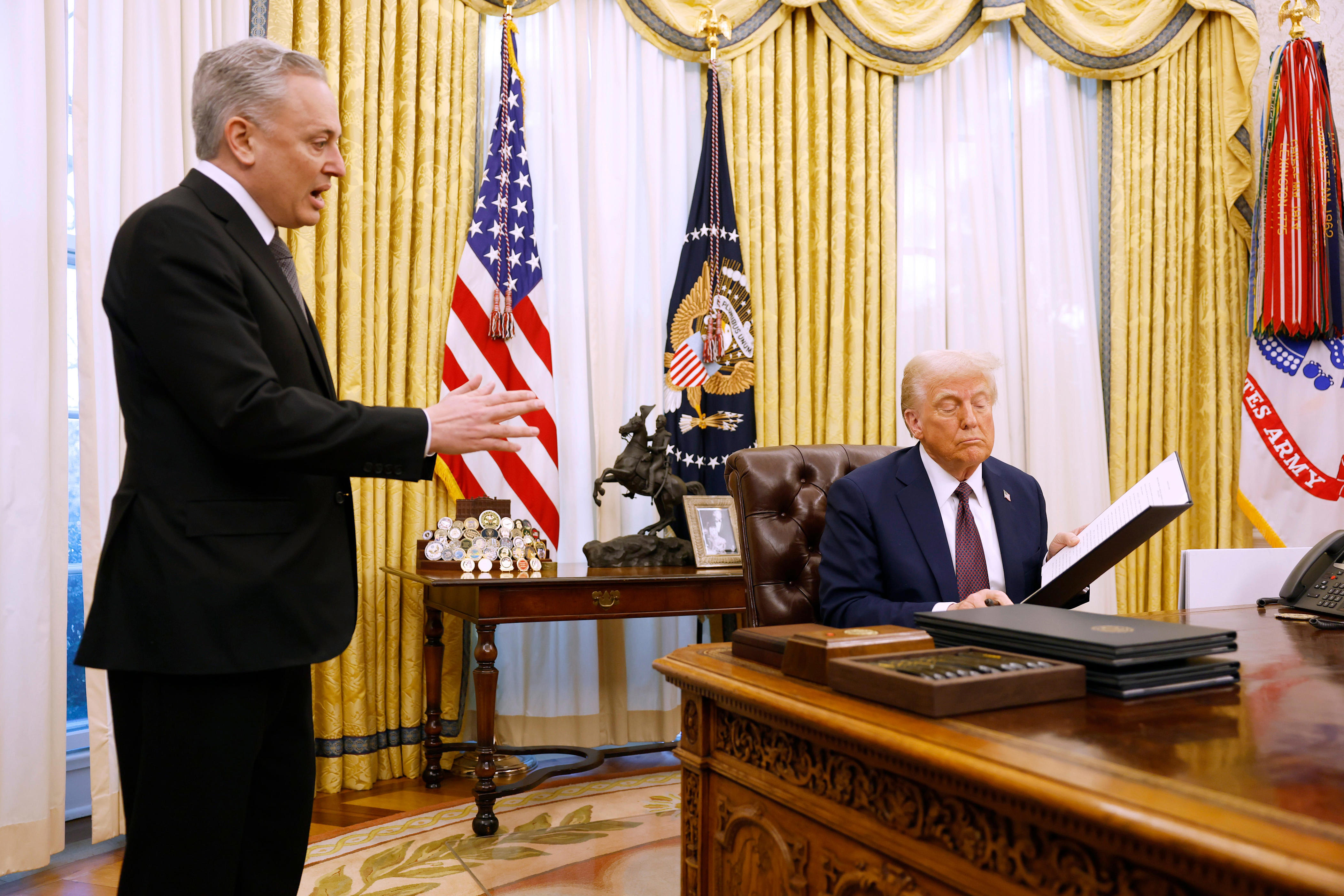 President Donald Trump signed executive orders on artificial intelligence and cryptocurrencies on Thursday. Anna Moneymaker via Getty Images