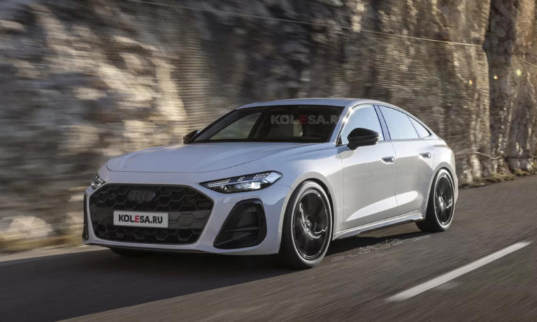 Nuevo Audi A5 Sportback front-side render by Kolesa