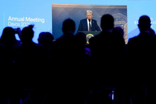 Trump participou do Fórum Econômico Mundial de forma virtual Foto: Markus Schreiber/AP