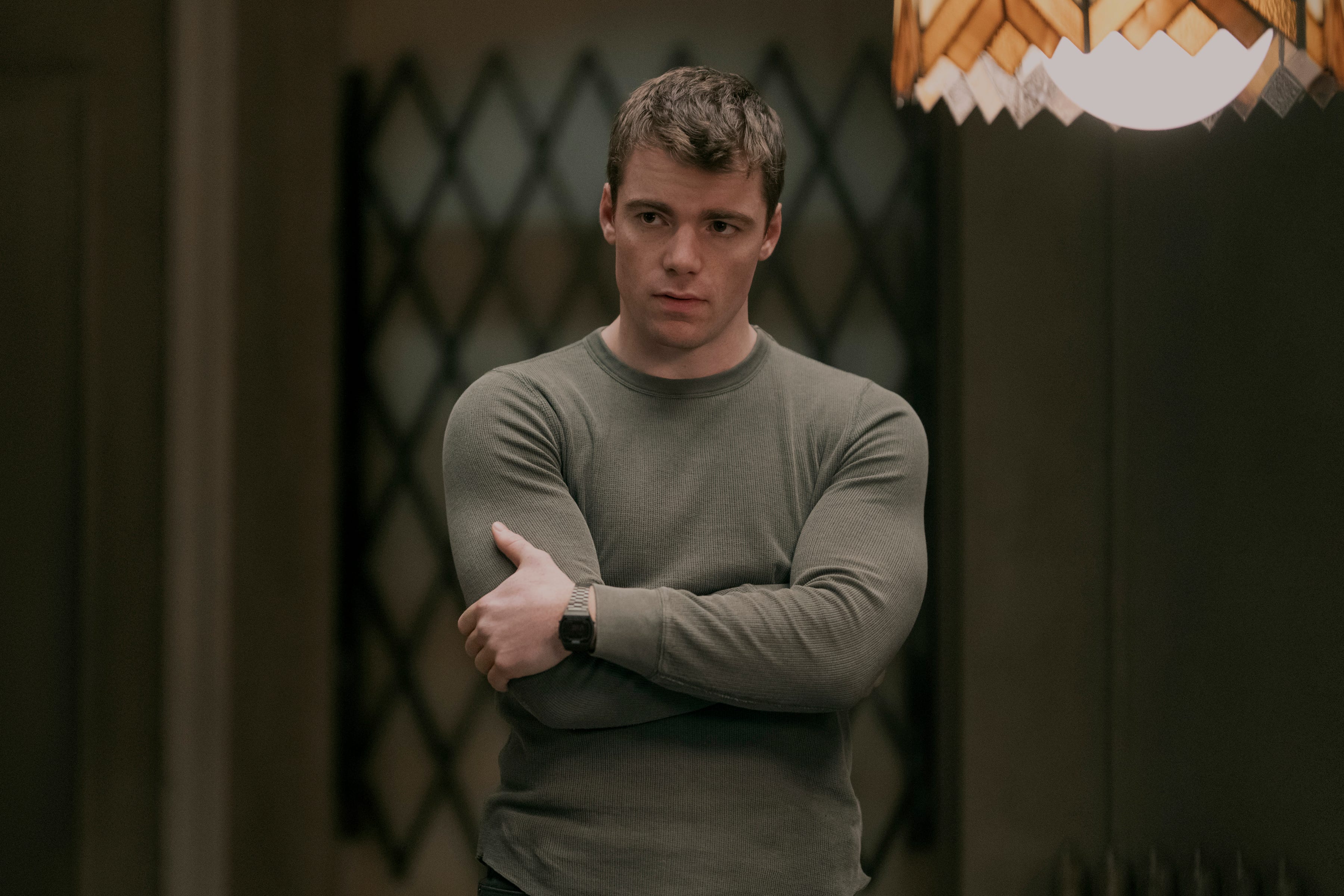 Gabriel Basso as Peter Sutherland in season two, episode two of "The Night Agent." Christopher Saunders/Netflix