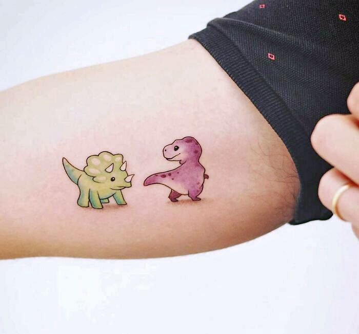 #3 Watercolor Dinosaur Tattoo