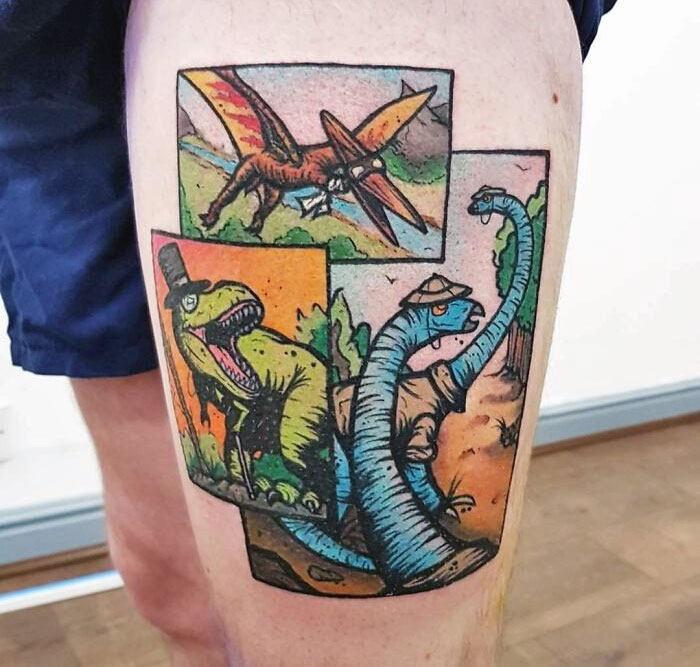 #20 My Cartoon Dinosaurs' Tattoo