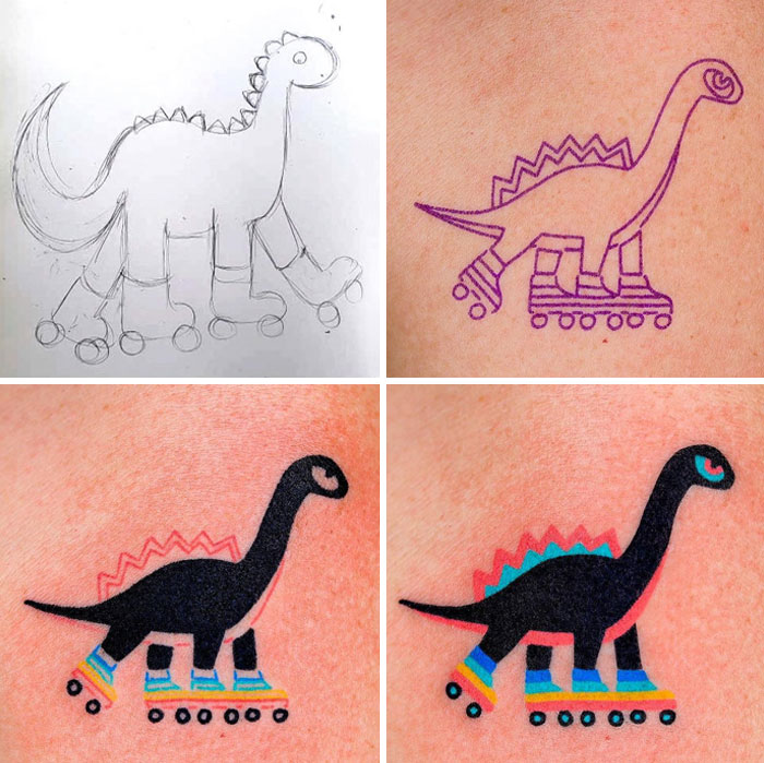 #23 Hand-Poked Dinosaur
